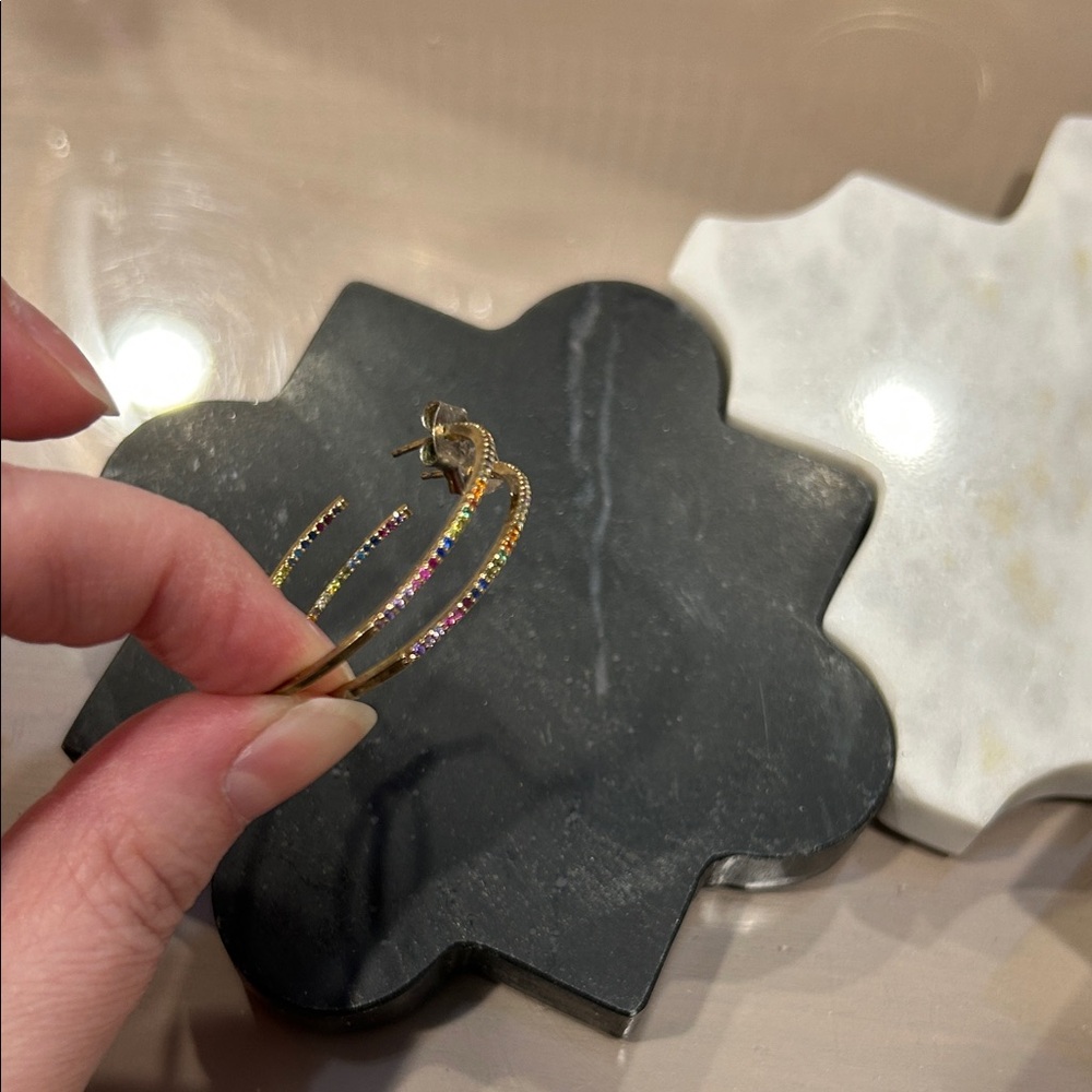 Anthropologie Rainbow hoop earrings